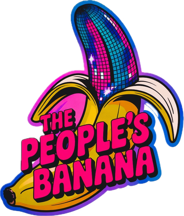 The People's Banana — disco-ball banana logo